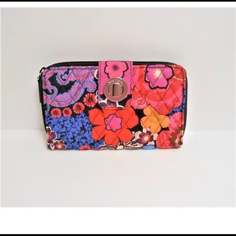 Vera Bradley turnlock wallet in floral fiesta